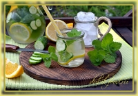 Огуречная вода с лимоном и мятой