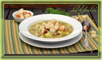 Укропный суп с грудинкой и цветной капустой